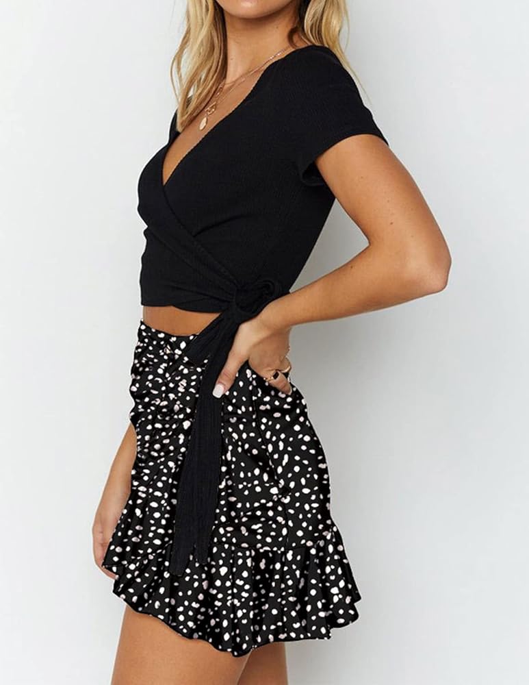 Amazon.com: ChainJoy Casual Summer Polka Dot Skirt High